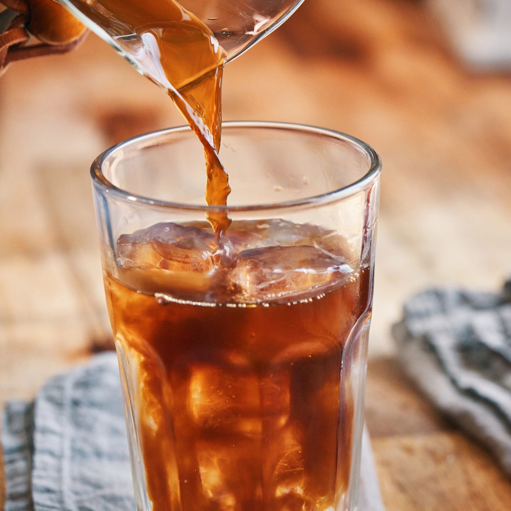 Americano coffee served in a glass