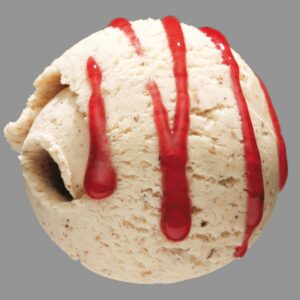 Scoop of ice cream isolated on gray