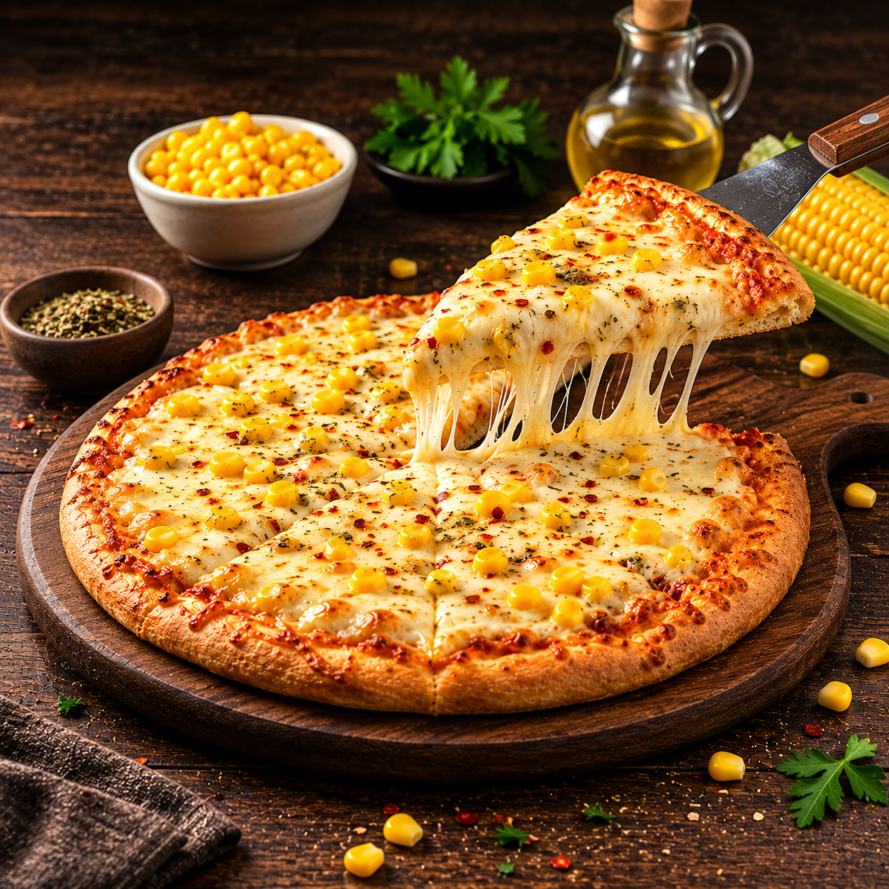 Corn Cheese Pizza - Image 1